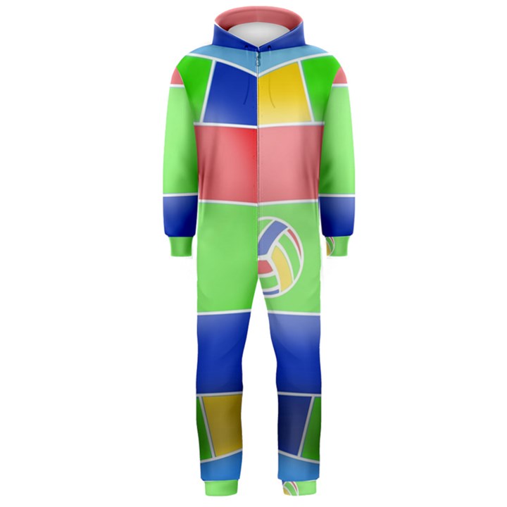 Balloon Volleyball Ball Sport Hooded Jumpsuit (Men) 