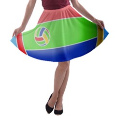 Balloon Volleyball Ball Sport A-line Skater Skirt by Nexatart