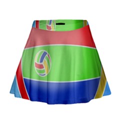 Balloon Volleyball Ball Sport Mini Flare Skirt by Nexatart