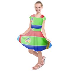 Balloon Volleyball Ball Sport Kids  Short Sleeve Dress by Nexatart