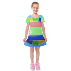 Balloon Volleyball Ball Sport Kids  Short Sleeve Velvet Dress by Nexatart