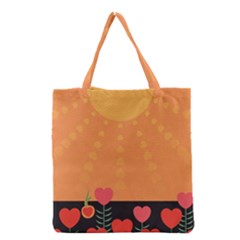 Love Heart Valentine Sun Flowers Grocery Tote Bag by Nexatart