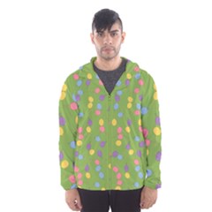 Balloon Grass Party Green Purple Hooded Wind Breaker (men)