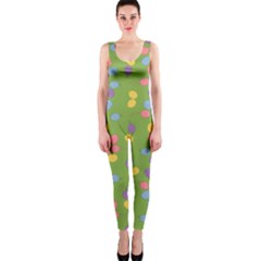 Balloon Grass Party Green Purple Onepiece Catsuit by Nexatart