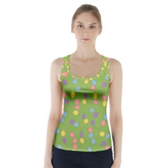 Balloon Grass Party Green Purple Racer Back Sports Top by Nexatart