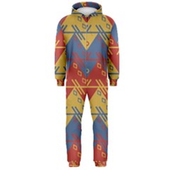 Aztec South American Pattern Zig Zag Hooded Jumpsuit (men)  by Nexatart