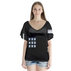 Safe Vault Strong Box Lock Safety Flutter Sleeve Top by Nexatart