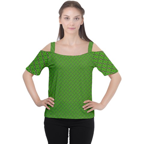 Paper Pattern Green Scrapbooking Women s Cutout Shoulder Tee by Nexatart