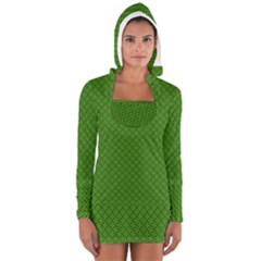 Paper Pattern Green Scrapbooking Women s Long Sleeve Hooded T-shirt by Nexatart