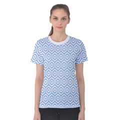 Light Blue Hexagon Women s Cotton Tee