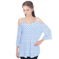 Light Blue Hexagon Flutter Tees