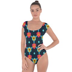 Connected Shapes Pattern     Short Sleeve Leotard