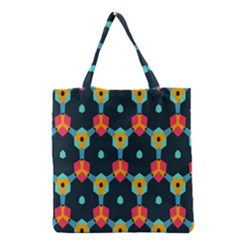 Connected Shapes Pattern          Grocery Tote Bag by LalyLauraFLM