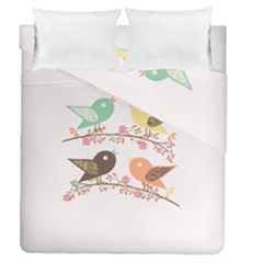 Four Birds Duvet Cover Double Side (queen Size) by linceazul