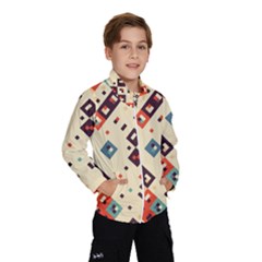 Squares In Retro Colors         Wind Breaker (kids) by LalyLauraFLM