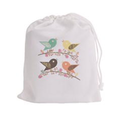 Four Birds Drawstring Pouches (xxl) by linceazul