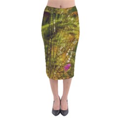 Dragonfly Dragonfly Wing Insect Velvet Midi Pencil Skirt by Nexatart