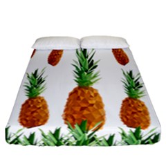 Pineapple Print Polygonal Pattern Fitted Sheet (california King Size) by Nexatart