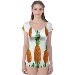 Pineapple Print Polygonal Pattern Boyleg Leotard  by Nexatart