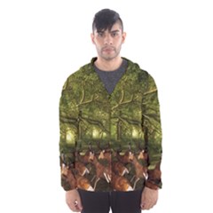 Red Deer Deer Roe Deer Antler Hooded Wind Breaker (men) by Nexatart