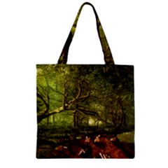 Red Deer Deer Roe Deer Antler Zipper Grocery Tote Bag by Nexatart