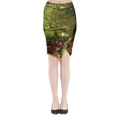 Red Deer Deer Roe Deer Antler Midi Wrap Pencil Skirt by Nexatart