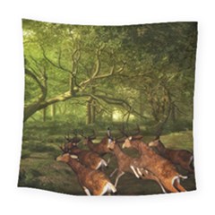 Red Deer Deer Roe Deer Antler Square Tapestry (large) by Nexatart