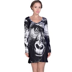 Gorilla Long Sleeve Nightdress by Valentinaart