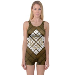 Steel Glass Roof Architecture One Piece Boyleg Swimsuit by Nexatart