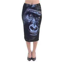 Gorilla Velvet Midi Pencil Skirt by Valentinaart