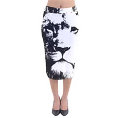 Lion  Velvet Midi Pencil Skirt by Valentinaart