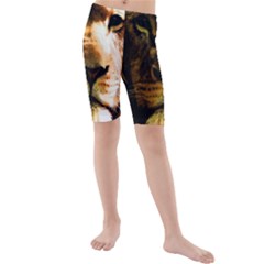 Lion  Kids  Mid Length Swim Shorts by Valentinaart