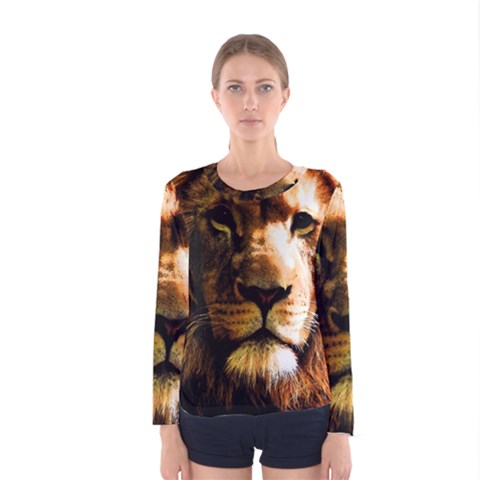 Lion  Women s Long Sleeve Tee by Valentinaart