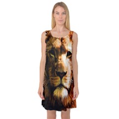 Lion  Sleeveless Satin Nightdress by Valentinaart