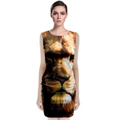 Lion  Sleeveless Velvet Midi Dress by Valentinaart