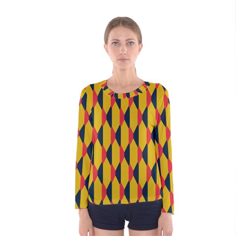 Triangles Pattern       Women Long Sleeve T-shirt by LalyLauraFLM