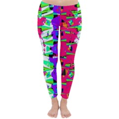 Colorful Glitch Pattern Design Classic Winter Leggings by dflcprintsclothing