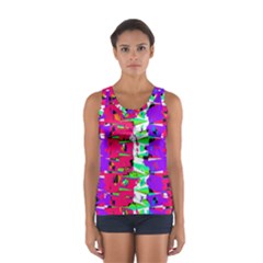 Colorful Glitch Pattern Design Women s Sport Tank Top  by dflcprintsclothing