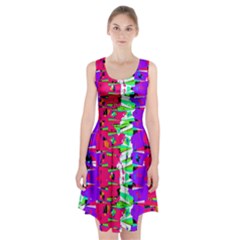 Colorful Glitch Pattern Design Racerback Midi Dress by dflcprintsclothing