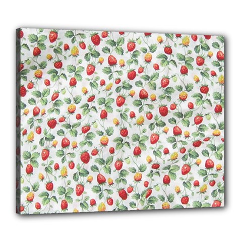 Strawberry Pattern Canvas 24  X 20  by Valentinaart