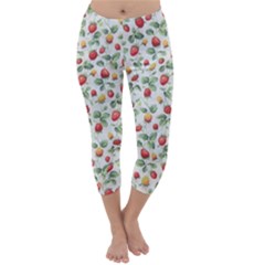 Strawberry Pattern Capri Winter Leggings  by Valentinaart