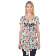 Strawberry Pattern Short Sleeve Tunic  by Valentinaart