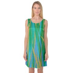 Pattern Sleeveless Satin Nightdress