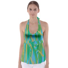 Pattern Babydoll Tankini Top