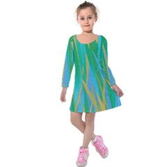 Pattern Kids  Long Sleeve Velvet Dress