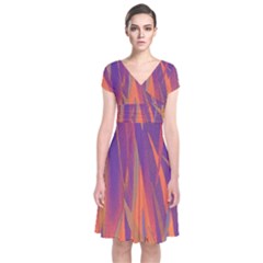 Pattern Short Sleeve Front Wrap Dress by Valentinaart