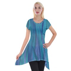 Pattern Short Sleeve Side Drop Tunic