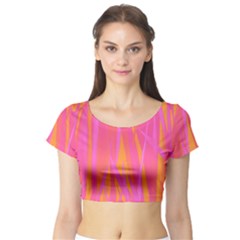 Pattern Short Sleeve Crop Top (tight Fit) by Valentinaart