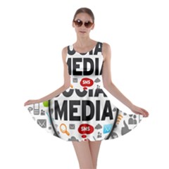 Social Media Computer Internet Typography Text Poster Skater Dress