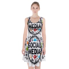 Social Media Computer Internet Typography Text Poster Racerback Midi Dress